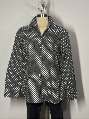 Foxcroft Black & White Geometric Button-Down Shirt